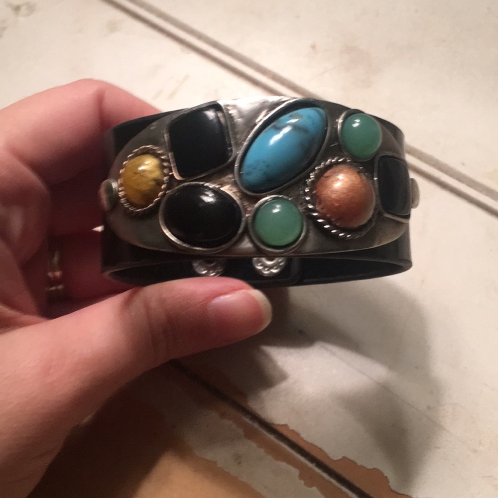 Black Faux Leather Wristband Style Bracelet